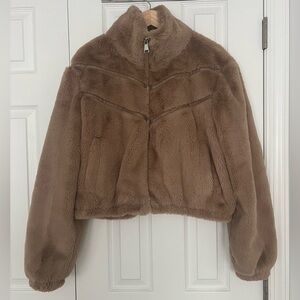 Bagatelle Cozy Faux Fur Zip-Up Jacket